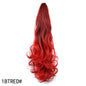 Colorful Gradient Clip-In Ponytail Wig - 55 cm High-Temperature Fiber