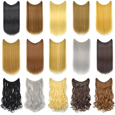 22-Inch Invisible Wire Hair Extensions - No Clips, Secret Fish Line Hairpieces