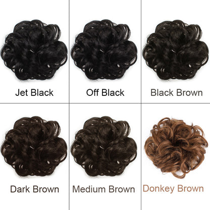 Fashionable Wig Hair Circle - High Temperature Resistant Wavy Ponytail Hair Band for Added Volume