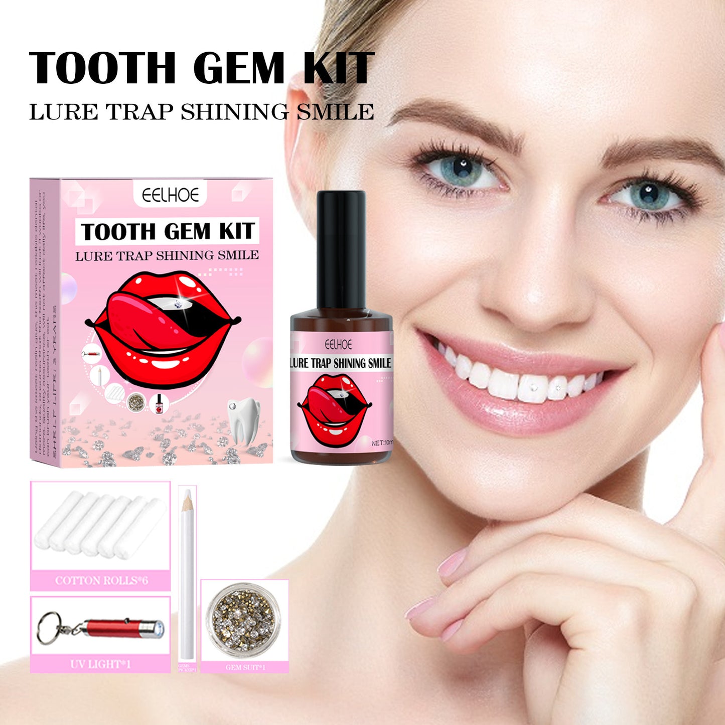 EELHOE Teeth Gem Kit - Sparkling Tooth Decoration Set for Easy Application