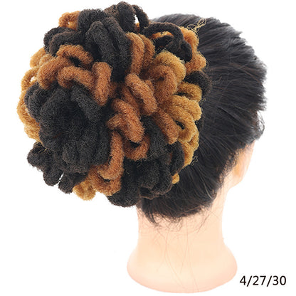 African Wig Bun Hair Bag Drawstring Dreadlocks Afro Hair Bun - High-Temperature Fiber