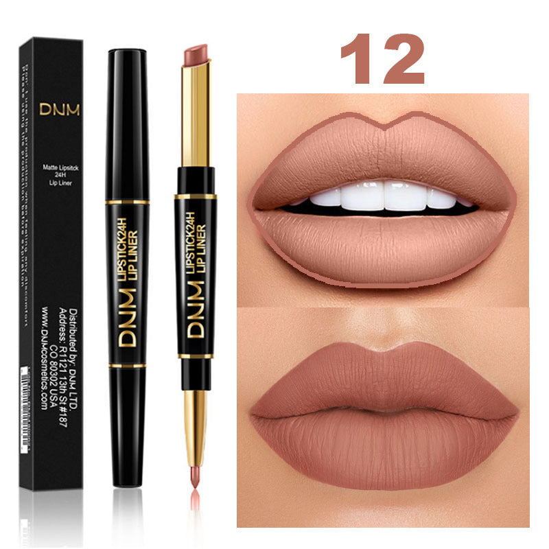 Double-Ended Non-Stick Lipstick – 2-in-1 Lip Liner & Lipstick with Long-Lasting Color