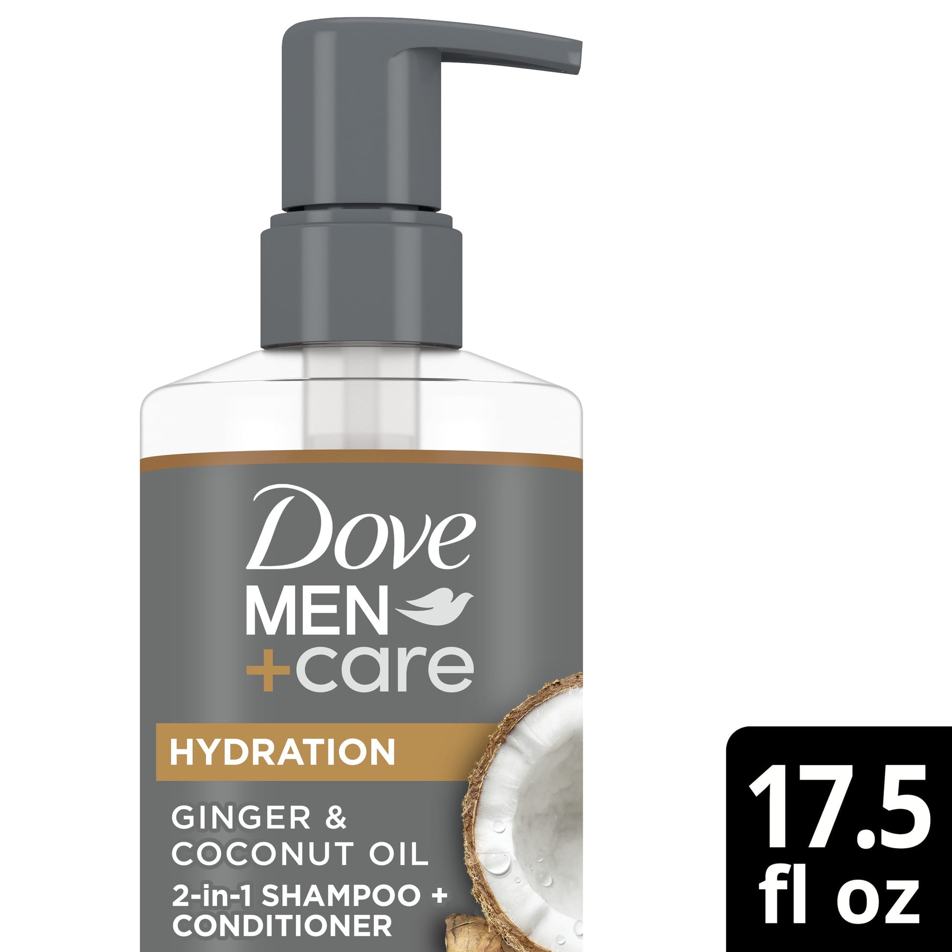 Men+Care 2-In-1 Men'S Shampoo + Conditioner Ginger & Coconut Oil All Hair Type, 17.5 Oz