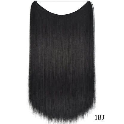 22-Inch Invisible Wire Hair Extensions - No Clips, Secret Fish Line Hairpieces