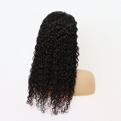 Brazilian Water Wave Headband Wig – 100% Human Hair, Medium Length, Dyeable