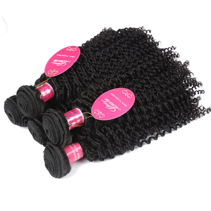 10A Deep Curly Brazilian Human Hair Bundles Weave – 100% Natural, 8-24 Inches