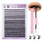 Segmented Natural Thick False Eyelashes with DIY Set - Artificial Fiber