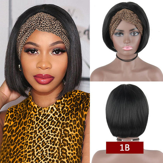 Headband Straight Bob Wig - Effortless Style with 100% Human Hair