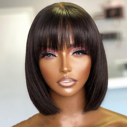 Su Bob Human Hair Lace Wig - Chic & Versatile 10-Inch Style