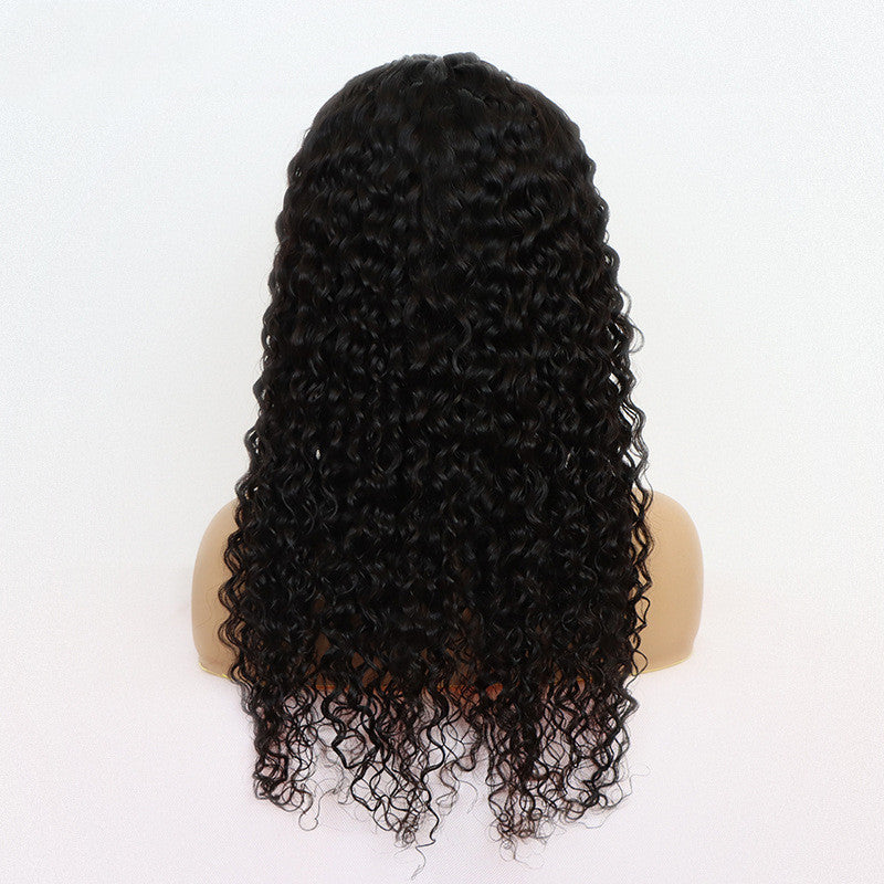 Brazilian Water Wave Headband Wig – 100% Human Hair, Medium Length, Dyeable