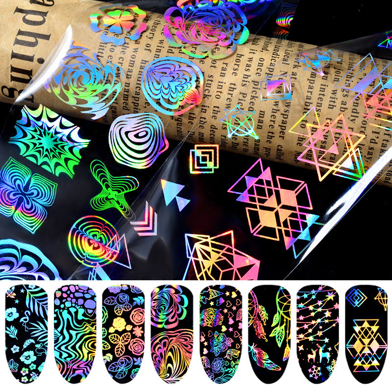 Laser Star Nail Stickers - Celestial Nail Art Decals (8 Sheets)