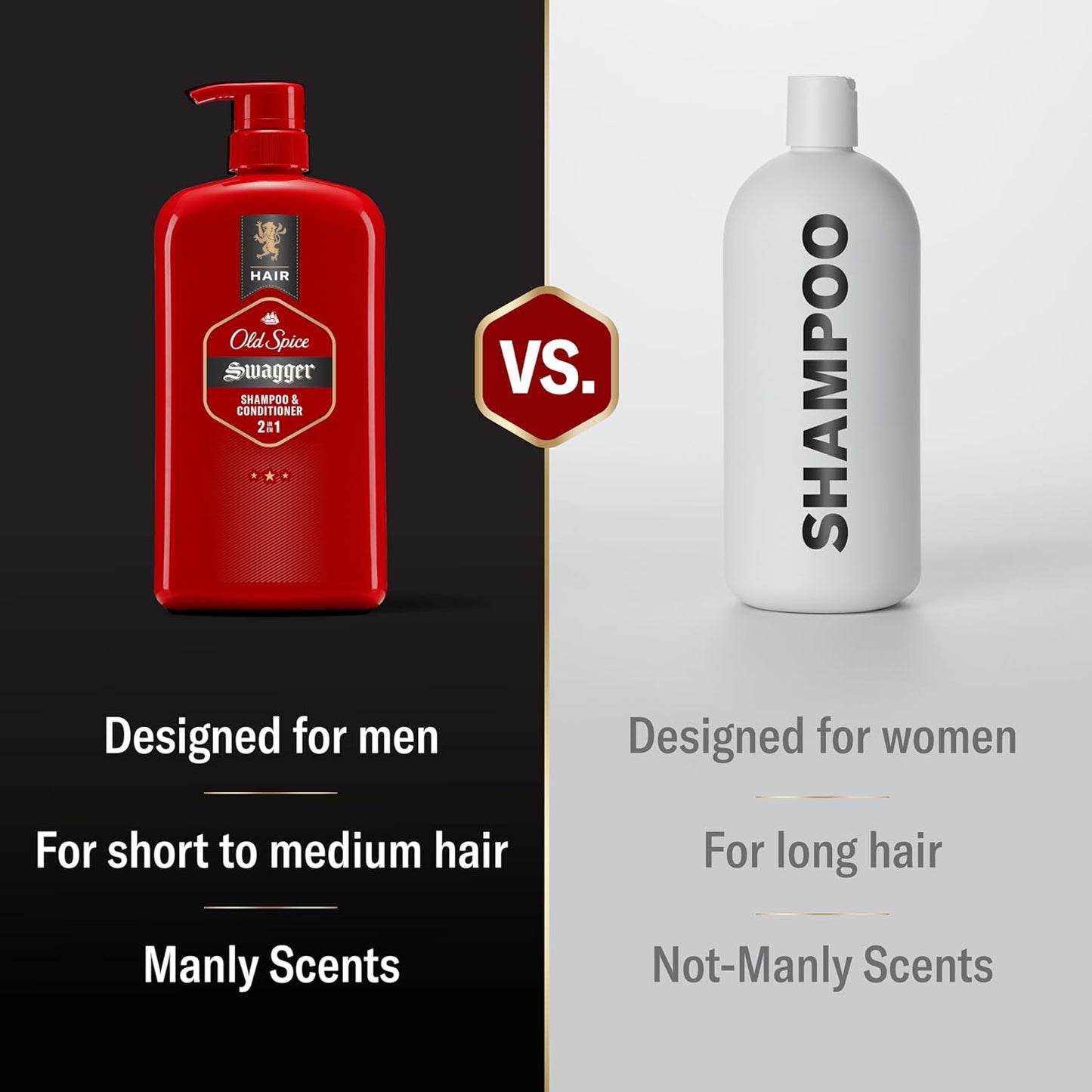 Old Spice Swagger 2-in-1 Shampoo and Conditioner Set for Men, Cedarwood Lime Scent - 29.2 Fl Oz Each