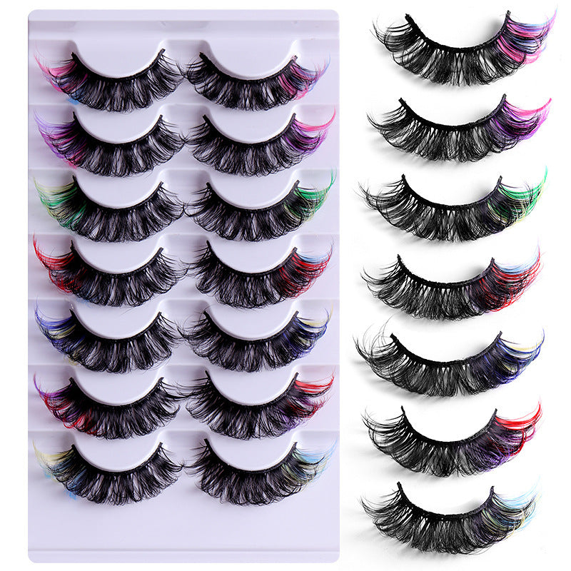 Luxurious Imitation Mink False Eyelashes - 7 Pairs of Thick, Curly Lashes