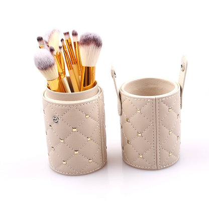 12-Piece Makeup Brush Set with Stylish Storage Buckets