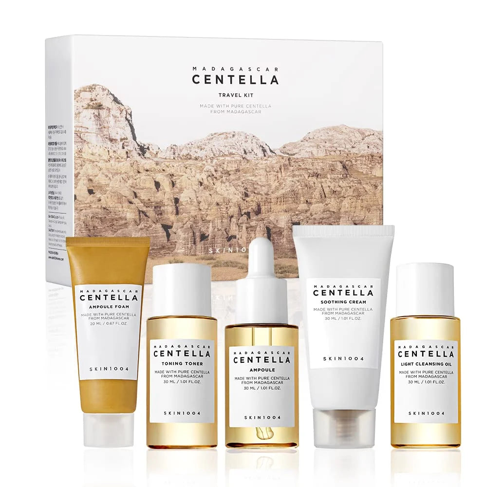 Skin1004 Madagascar Centella Travel Kit, 5-Piece Skincare Set