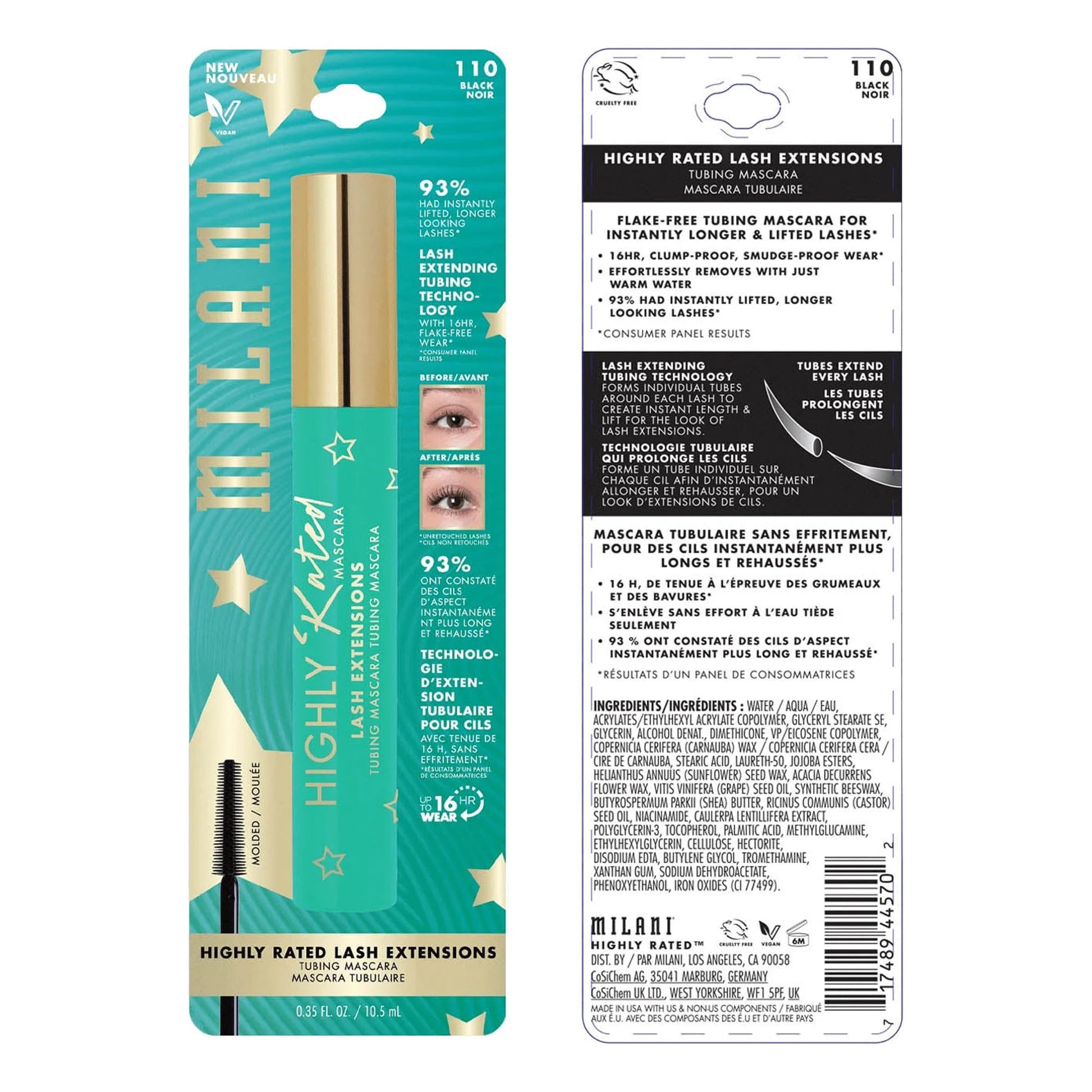 Highly Rated Lash Extensions Tubing Mascara, Black