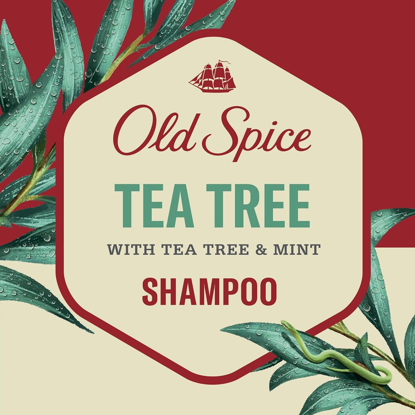 Old Spice Tea Tree Shampoo for Men, Cooling Shampoo - Twin Pack (21.9 Oz Each)