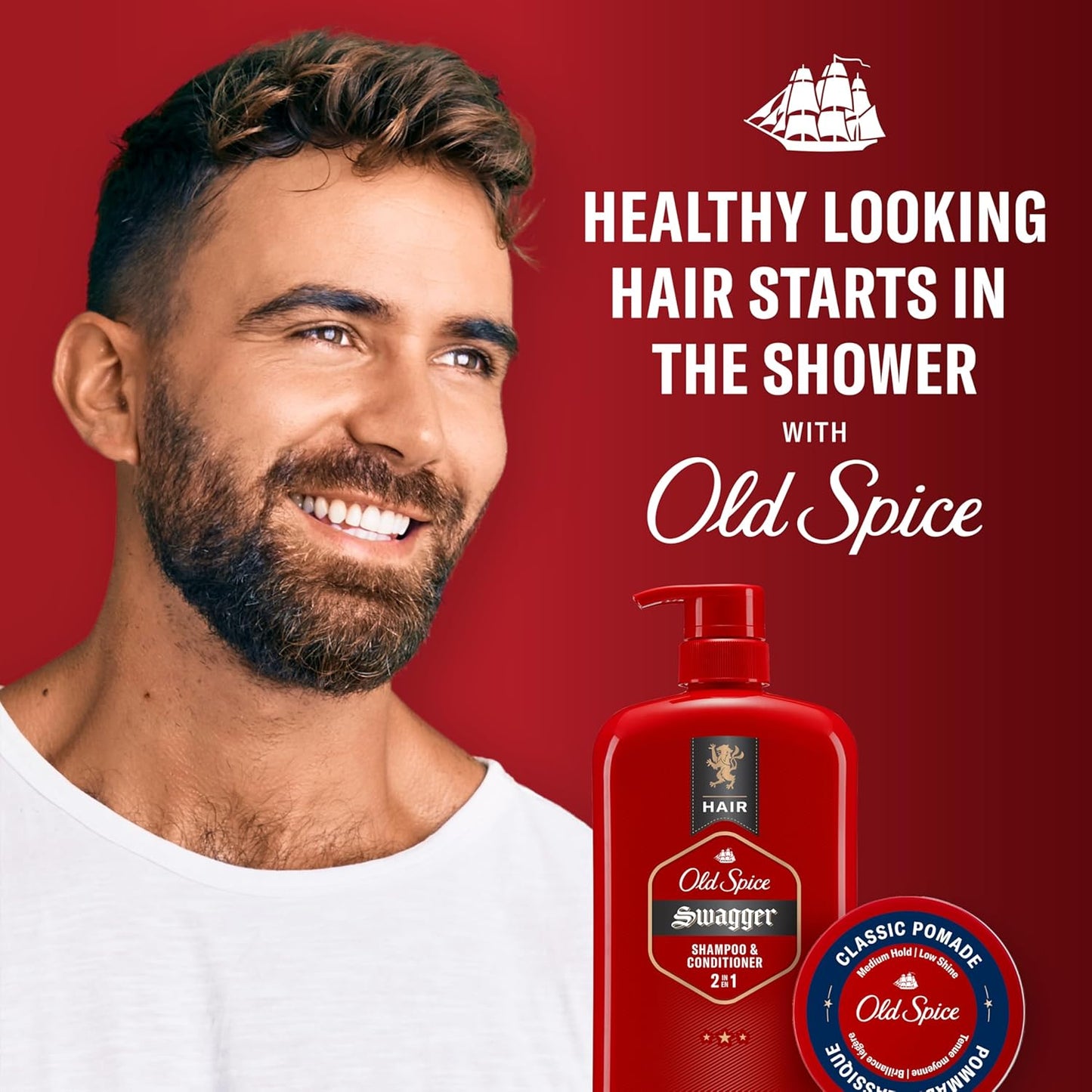 Old Spice Swagger 2-in-1 Shampoo and Conditioner Set for Men, Cedarwood Lime Scent - 29.2 Fl Oz Each