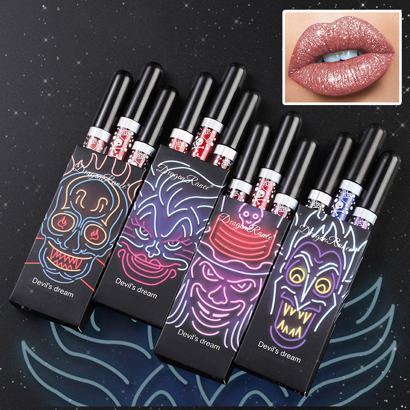 Halloween Diamond Lip Gloss Set - Dazzling Shades for Spooky Glam