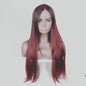 Korean Style Long Straight Gradient Hair Wig with Air Bangs