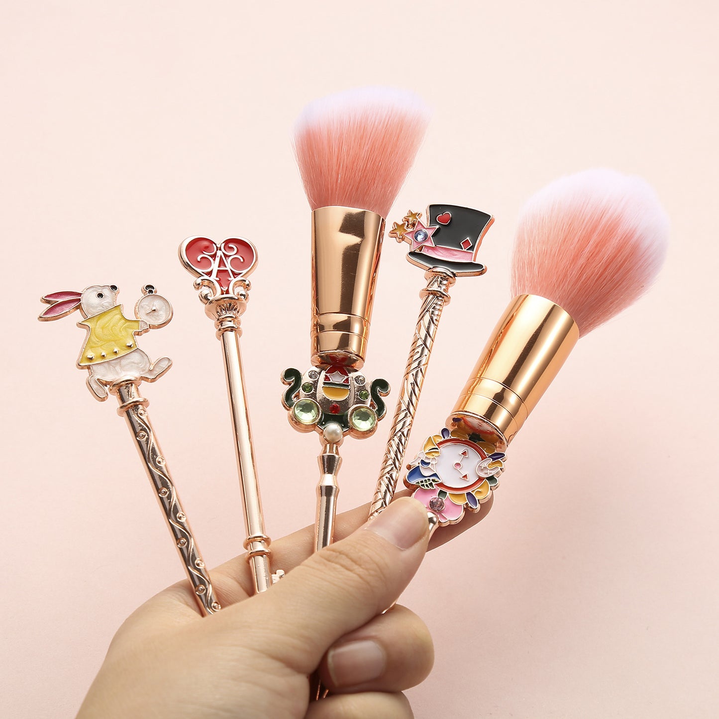 Alice Makeup Brush Set – Elegant Rose Gold & Gold for Flawless Application