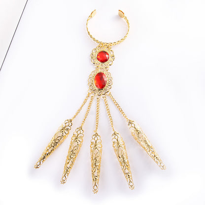 Golden Boho Dance Props - Indian Girl Nail Rings Set (5 Pcs)