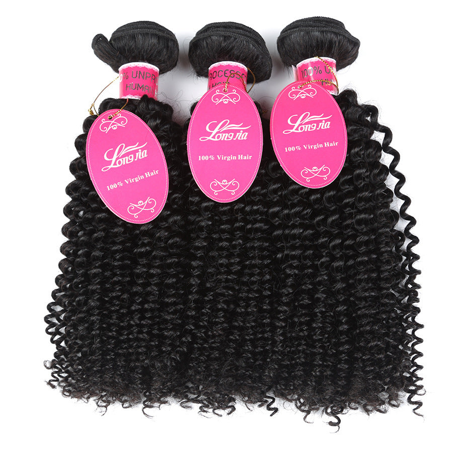 10A Deep Curly Brazilian Human Hair Bundles Weave – 100% Natural, 8-24 Inches