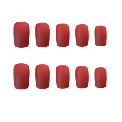 24-Piece Porto Red Medium Length False Nails Set – Effortless Manicure at Home