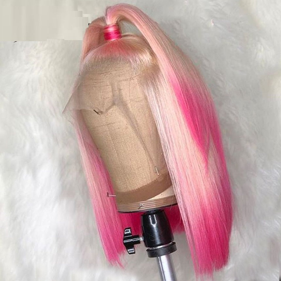 Gradient Front Lace Wig - Cinderella Pink Elegance & Versatility