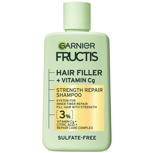 Fructis Hair Filler Vitamin Cg Strength Repair Shampoo, Adults, Damaged Hair, 10.1 Fl Oz