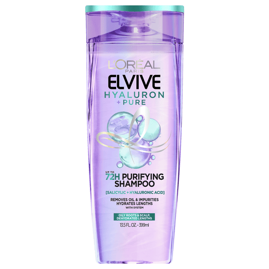 Elvive Hyaluron Pure Moisturizing Shampoo for Oily Hair, 13.5 Fl Oz