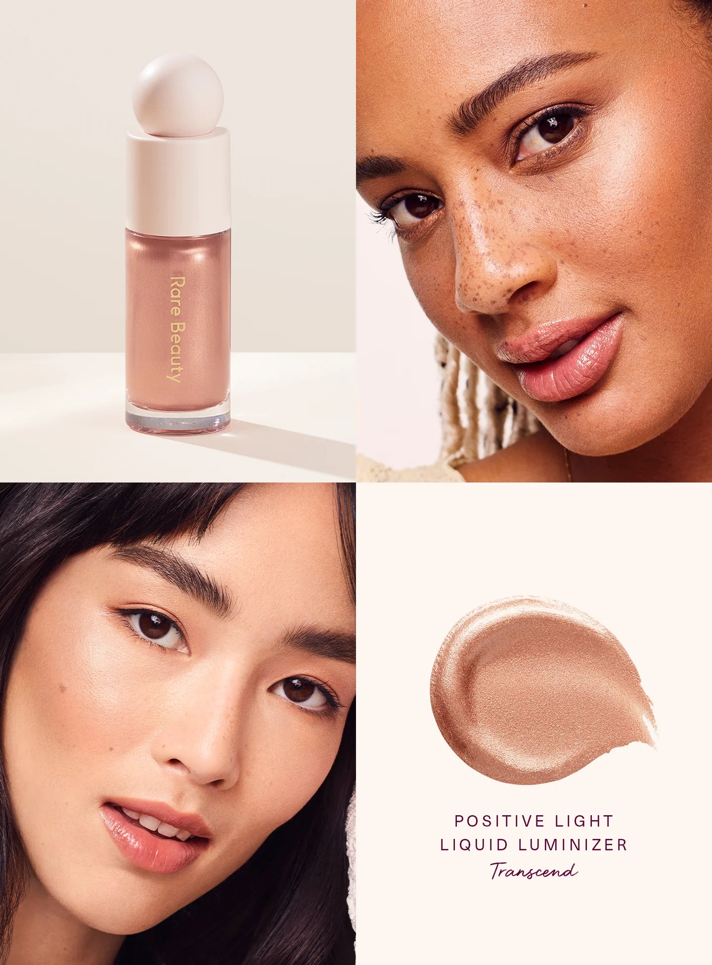 Positive Light Liquid Luminizer highlighter for a dewy, radiant glow on all skin tones. Shop Now at VIMP BEAUTY
