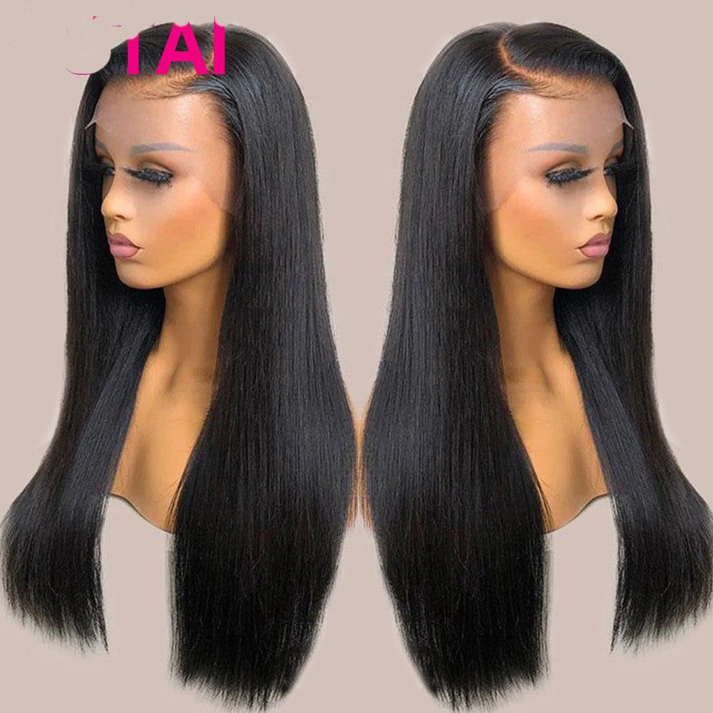 Real Human Hair Lace Wig Set - Versatile Straight Hair for Effortless Style