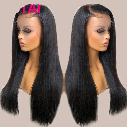 Real Human Hair Lace Wig Set - Versatile Straight Hair for Effortless Style