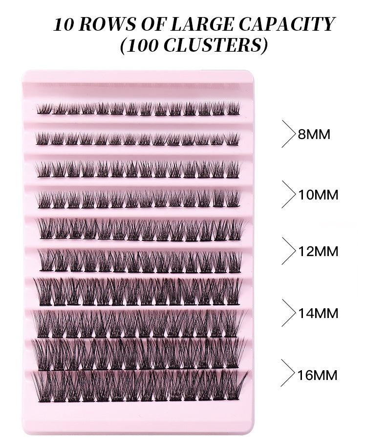 False Eyelash Set with Single Cluster - Natural, Large Capacity