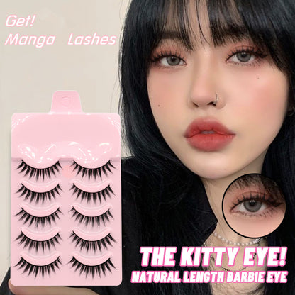 5 Pairs Manga Lashes – Anime-Inspired Natural Wispy False Eyelashes