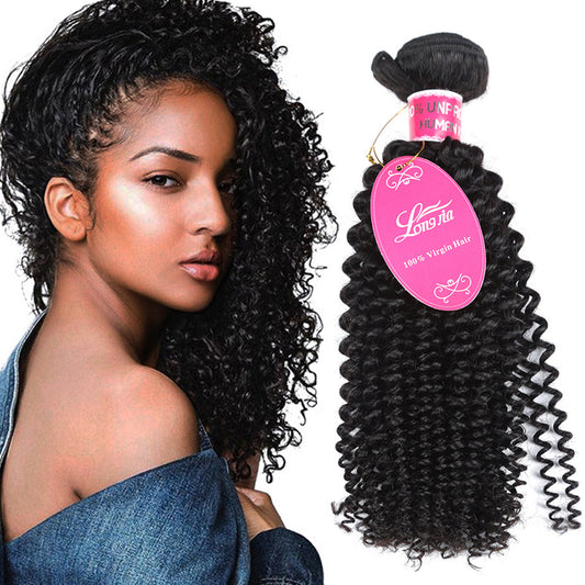 10A Deep Curly Brazilian Human Hair Bundles Weave – 100% Natural, 8-24 Inches