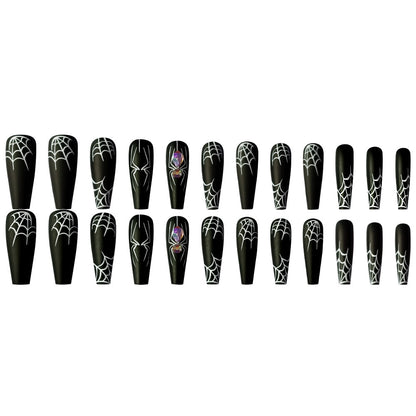 Dark Spider Halloween Armor Nails - Sweet & Cool 24-Piece Set