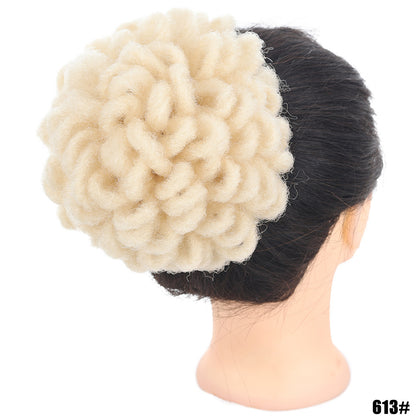 African Wig Bun Hair Bag Drawstring Dreadlocks Afro Hair Bun - High-Temperature Fiber