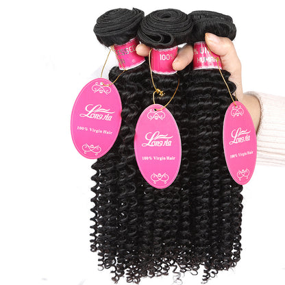 10A Deep Curly Brazilian Human Hair Bundles Weave – 100% Natural, 8-24 Inches