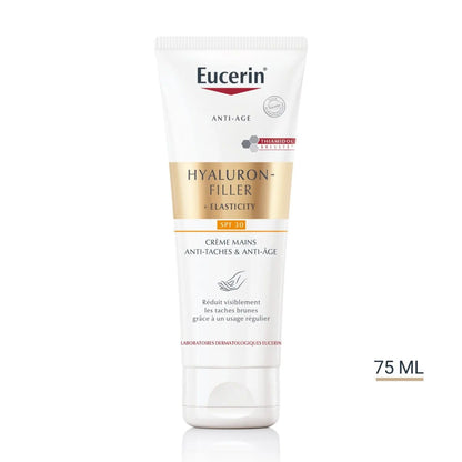 Eucerin HYALURON-FILLER + ELASTICITY Anti-Dark Spot & Anti-Aging Hand Cream SPF 30 - 75ml. Shop at VIMP BEAUTY