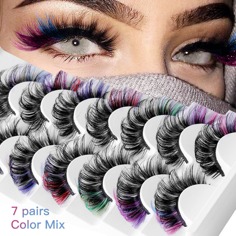 Luxurious Imitation Mink False Eyelashes - 7 Pairs of Thick, Curly Lashes