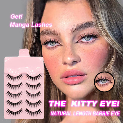 5 Pairs Manga Lashes – Anime-Inspired Natural Wispy False Eyelashes