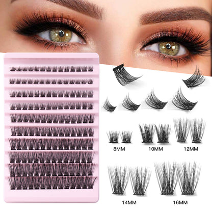 False Eyelash Set with Single Cluster - Natural, Large Capacity