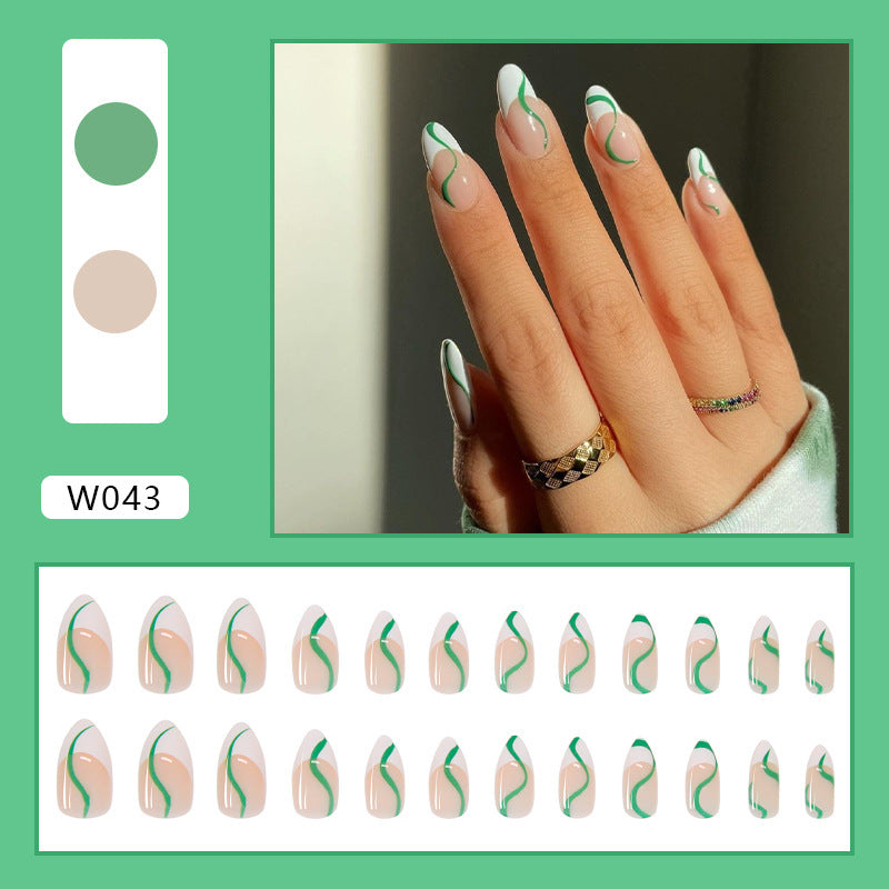 Nordic Wind Simple Nail Patches - 24 Chic Nail Designs in Color JP1420