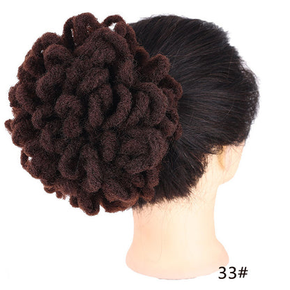 African Wig Bun Hair Bag Drawstring Dreadlocks Afro Hair Bun - High-Temperature Fiber