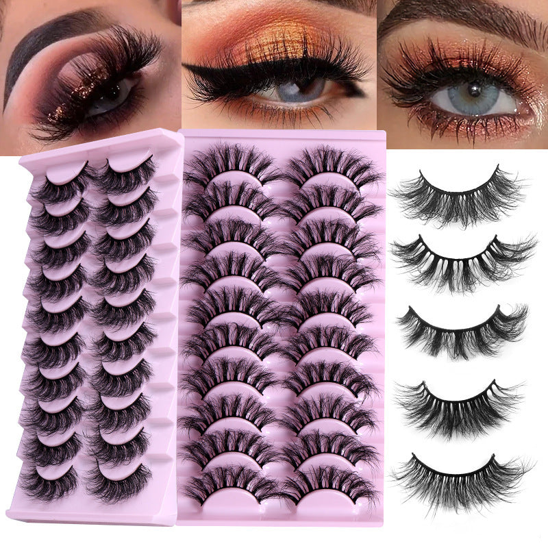 10 Pairs Natural Thick Curly False Eyelashes – Variety Pack for Stunning, Voluminous Lashes