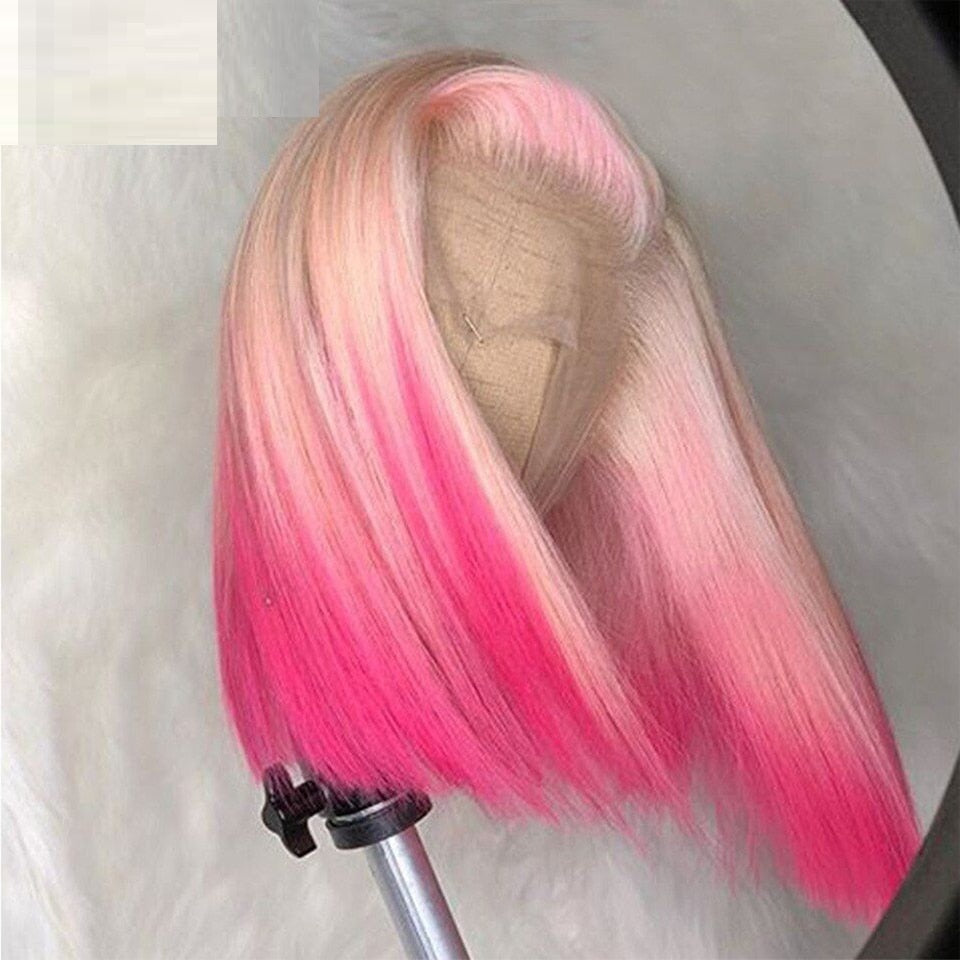 Gradient Front Lace Wig - Cinderella Pink Elegance & Versatility