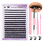 Segmented Natural Thick False Eyelashes with DIY Set - Artificial Fiber