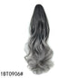 Colorful Gradient Clip-In Ponytail Wig - 55 cm High-Temperature Fiber